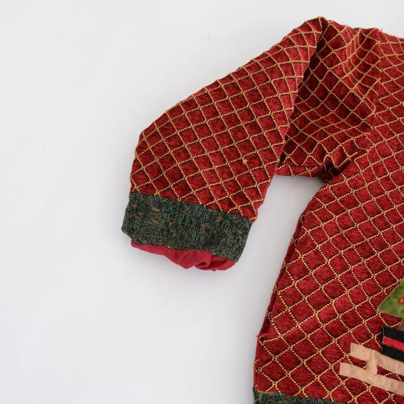 Red & Green Holiday Festive Snowman Button Up Cardigan Jacket Ugly Christmas M - Picture 9 of 11